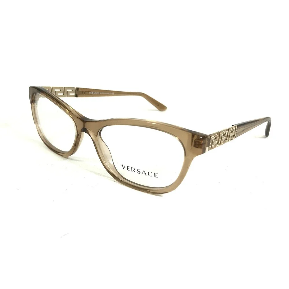 Versace Eyeglasses Frames MOD. 3212-B 617 Clear Brown Gold Crystals 52-16-140